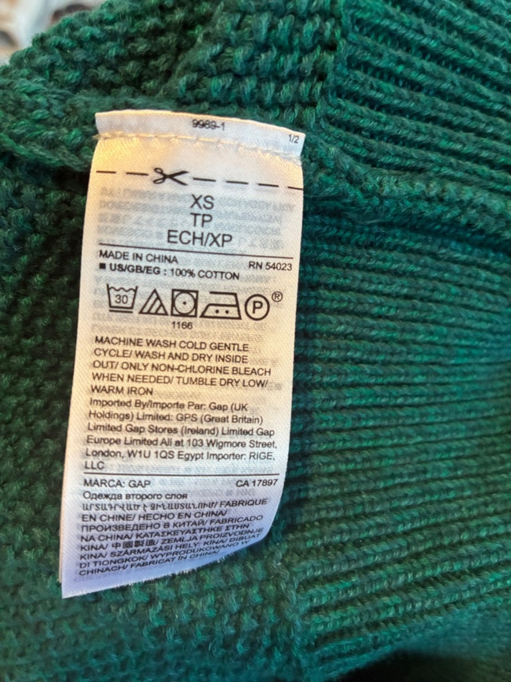 GAP Women's Teal Cable Knit Crewneck Sweater - Picture 6 of 6